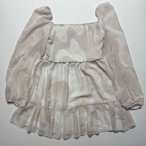 ARITZIA Wilfred Tempest Babydoll Dress Long Sleeve Smocked Ruffle - Picture 2 of 5